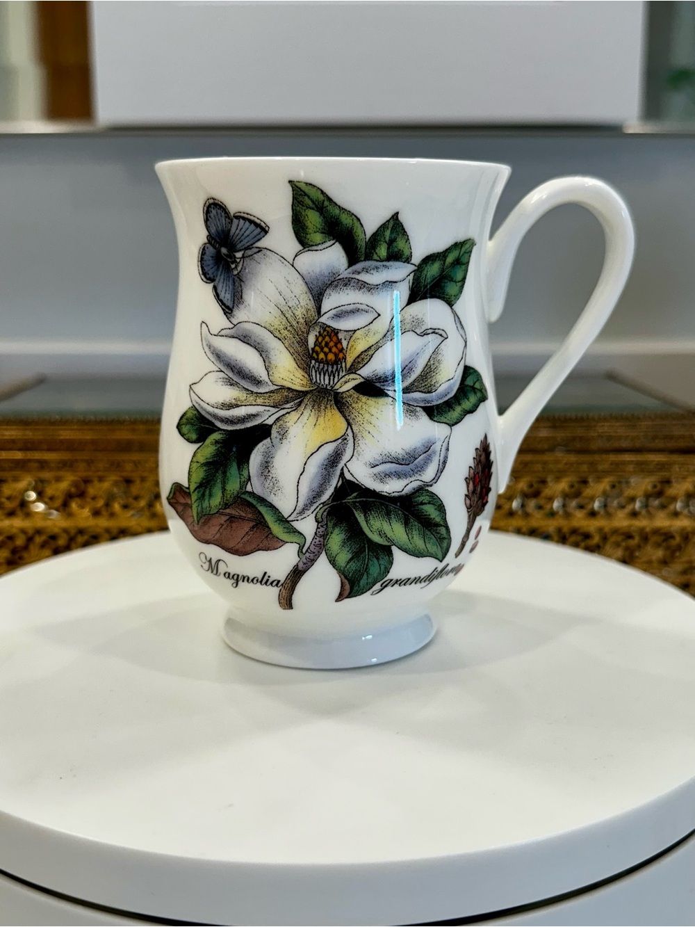 VTG Roy Kirkham Botanical Flowers Fine Bone China Magnolia/Tulip/Butterfly Mug